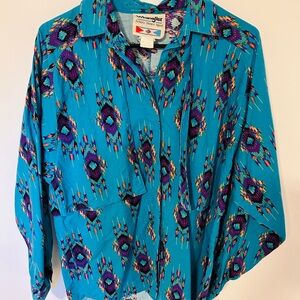 Wrangler Women's Blue Patterned Top